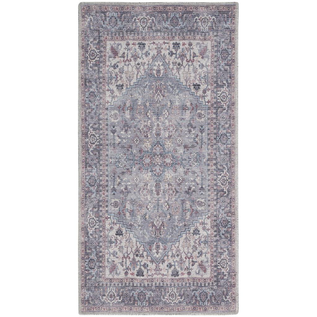 Nourison Home New Concept Washables SR104 Grey Indoor Rectangle Area Rug - Vintage Machine Woven Machine Made Low Pile