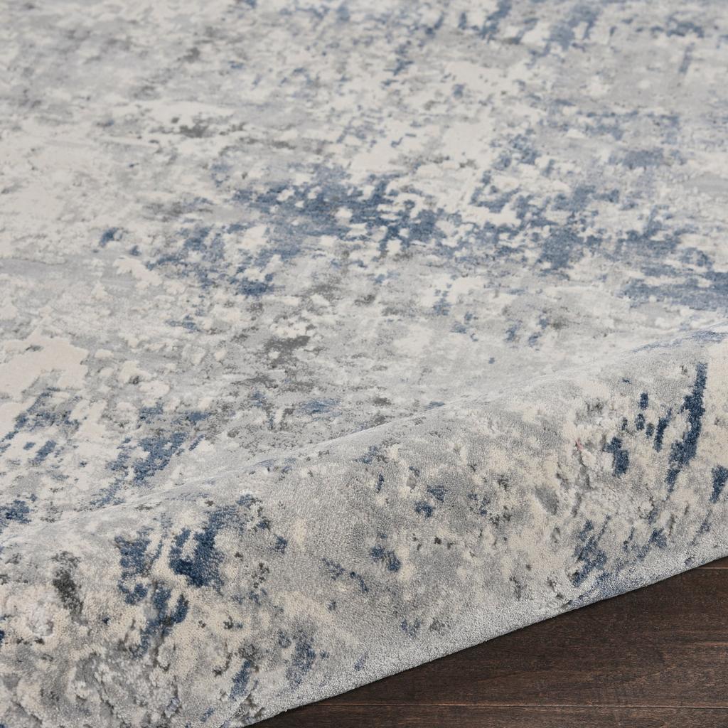 Nourison Home Rustic Textures RUS07 Ivory Grey Blue Ivory/Grey/Blue Indoor Runner - Modern Power Loomed Machine Made Medium Pile