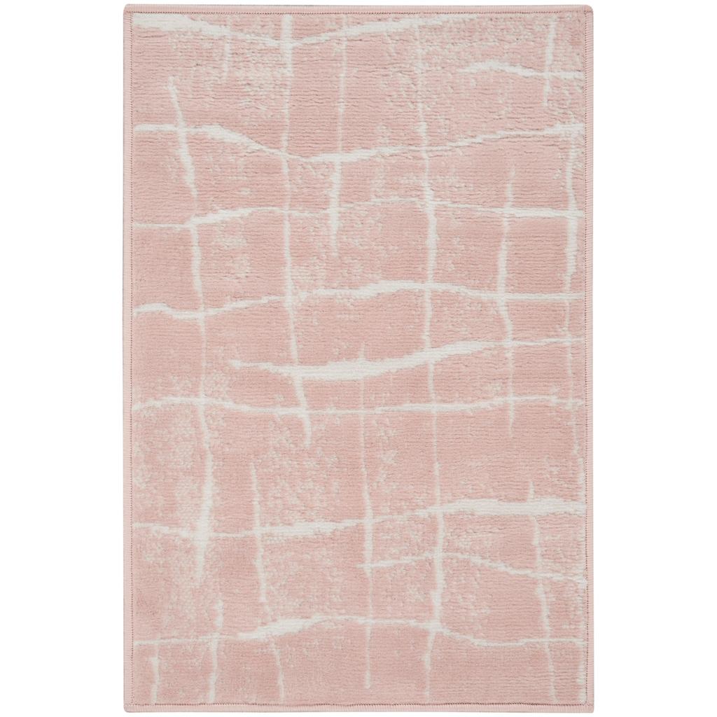 Nourison Home Whimsicle WHS09 Pink Ivory Indoor Rectangle Area Rug - Modern Power Loomed Machine Made Low Pile