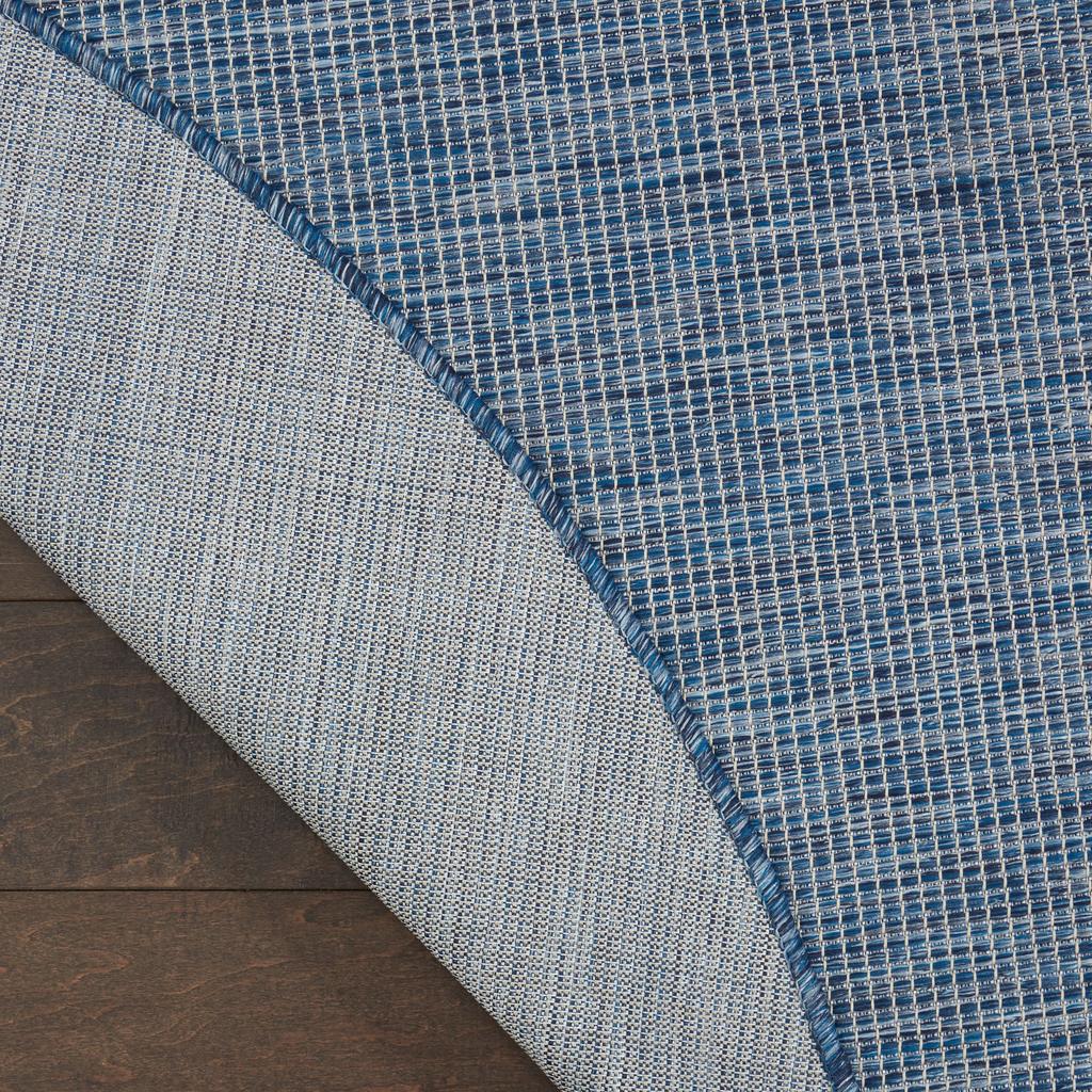 Nourison Home Positano POS01 Navy Blue Indoor/Outdoor Round Area Rug - Modern Power Loomed Machine Made Low Pile