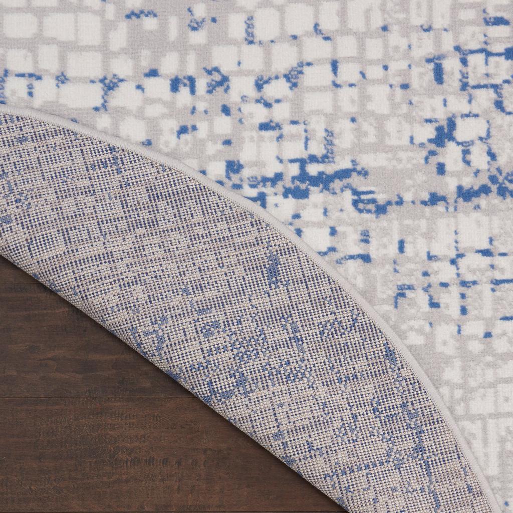 Nourison Home Whimsicle WHS07 Grey Blue Indoor Round Area Rug - Modern Power Loomed Machine Made Low Pile