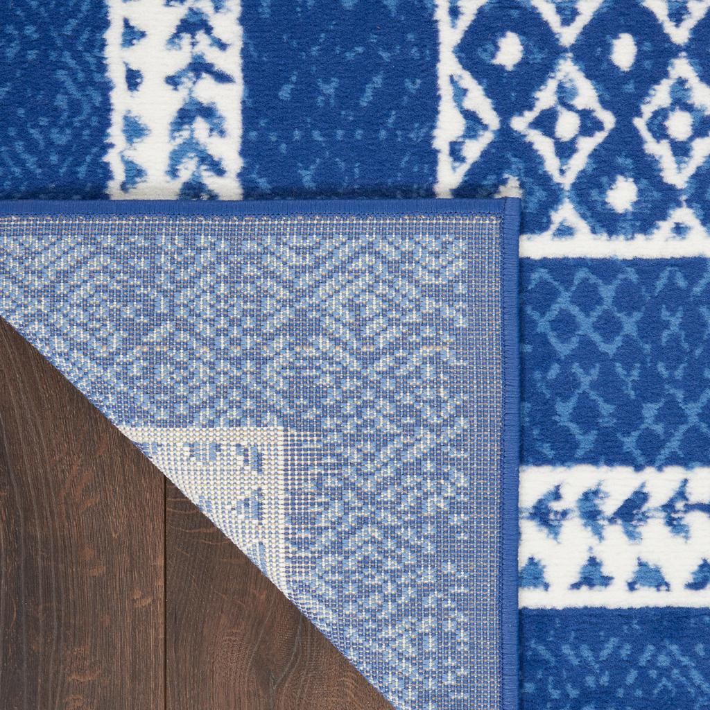 Nourison Home Whimsicle WHS13 Navy Indoor Rectangle Area Rug - Farmhouse Power Loomed Machine Made Low Pile