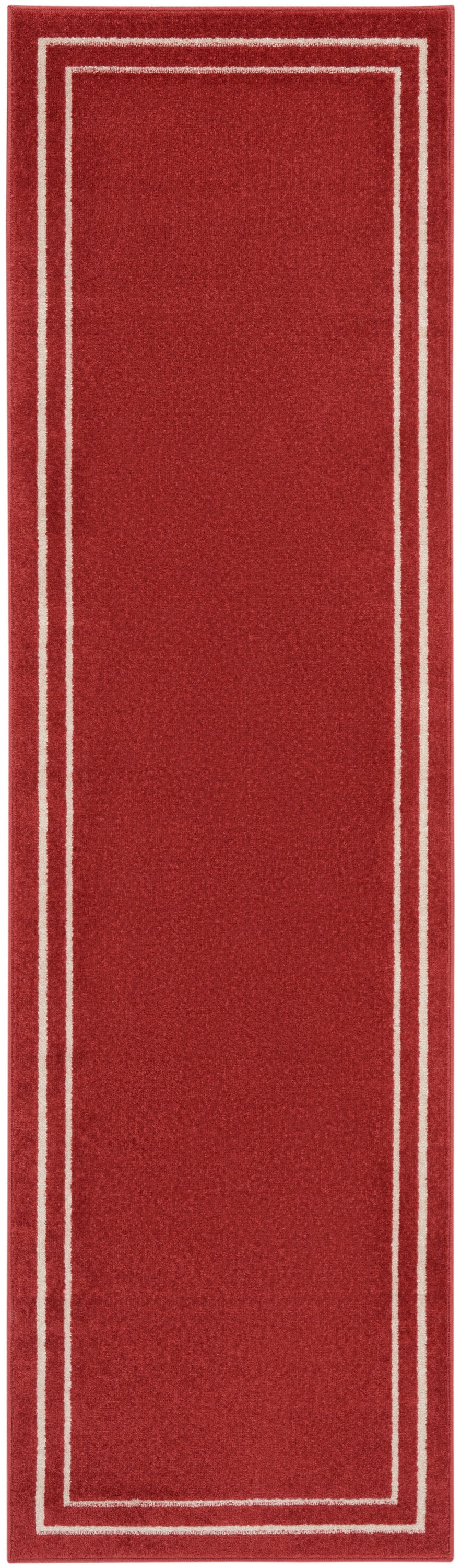 Nourison Home Nourison Essentials NRE02 Brick Ivory Indoor/Outdoor Runner - Contemporary Power Loomed Machine Made Low Pile