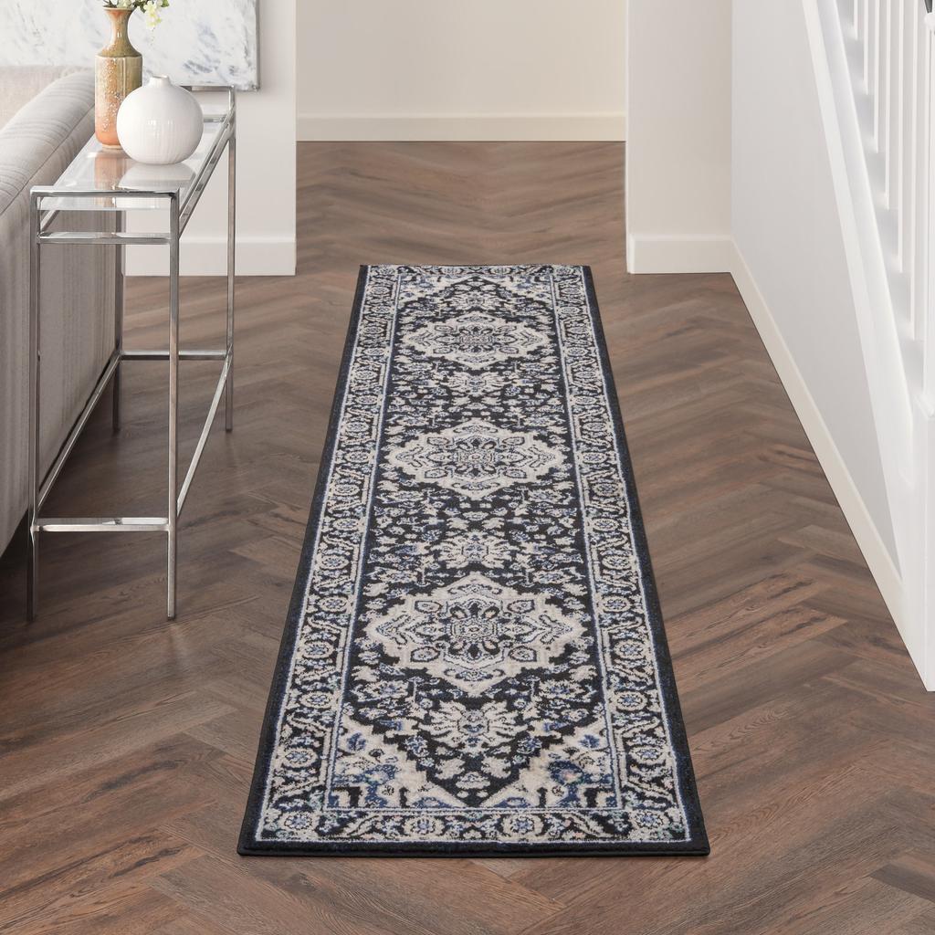 Nourison Home Passion PSN33 Black Ivory Indoor Runner - Bohemian Power Loomed Machine Made Medium Pile