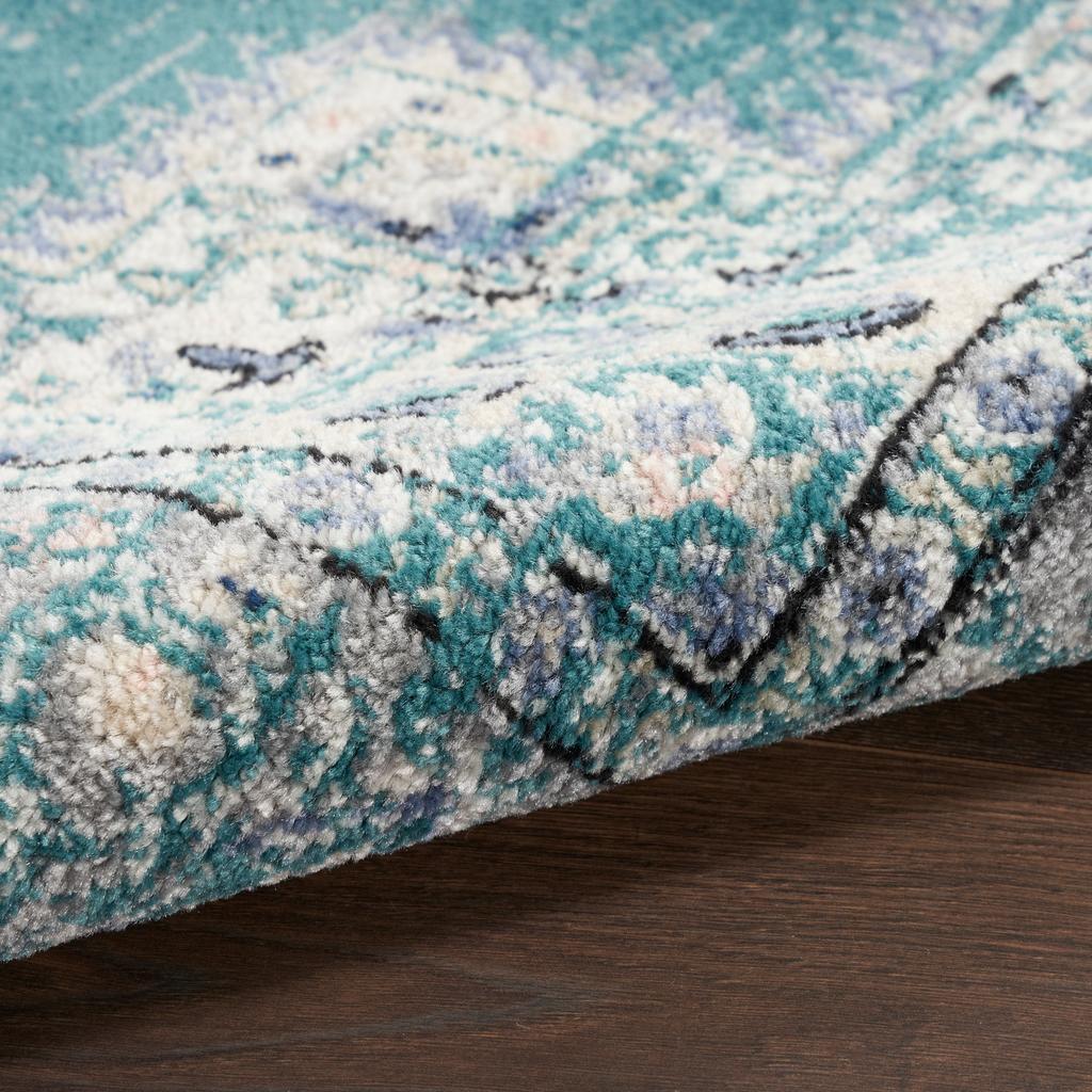 Nourison Home Passion PSN03 Turquoise Grey Indoor Runner - Bohemian Power Loomed Machine Made Medium Pile