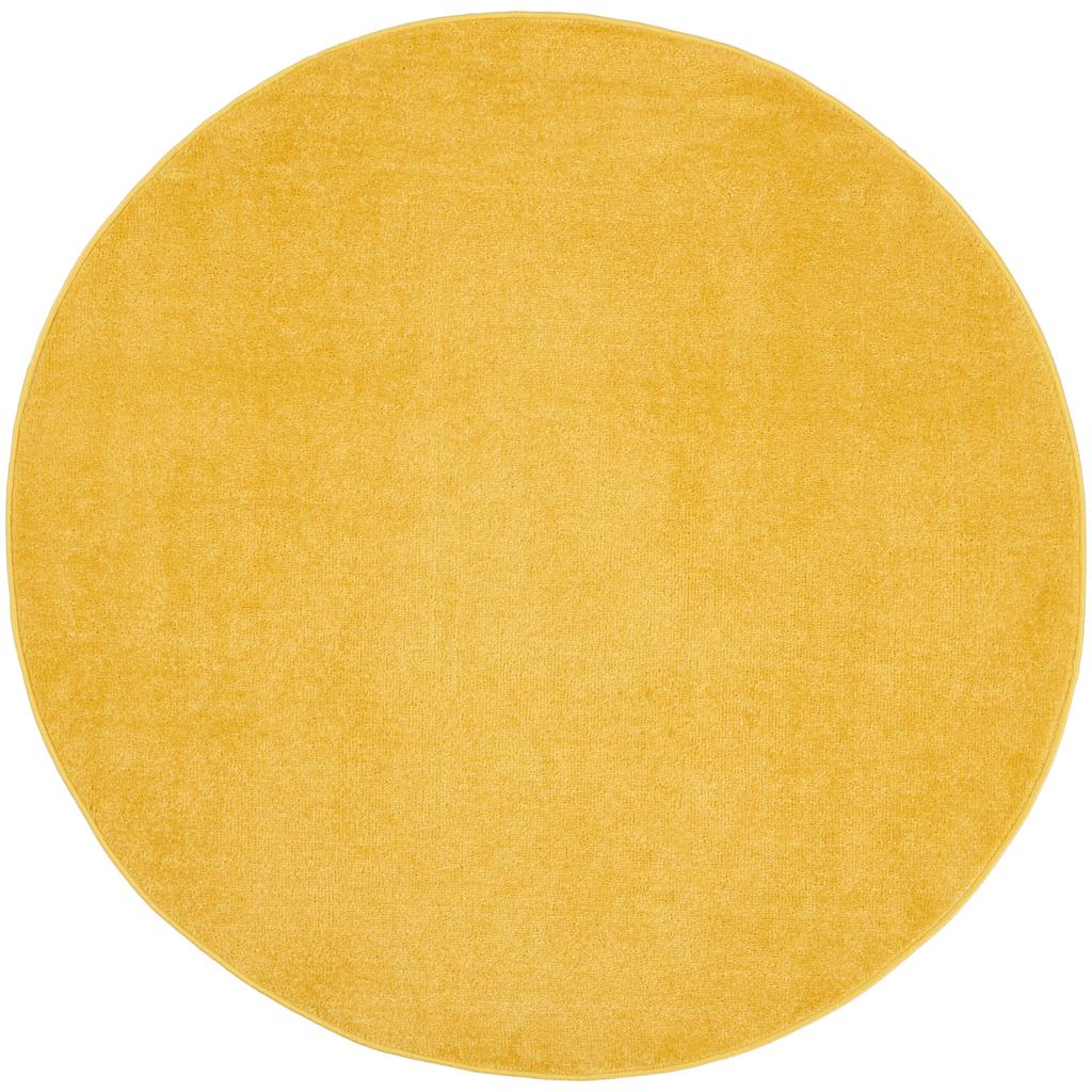 Nourison Home Nourison Essentials NRE01 Yellow Indoor/Outdoor Round Area Rug - Outdoor Power Loomed Machine Made Low Pile