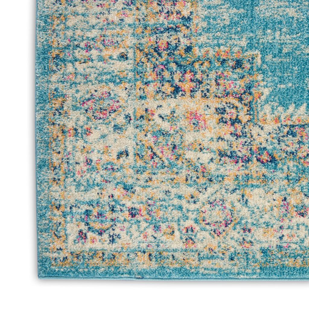 Nourison Home Passion PSN03 Light Blue Indoor Runner - Bohemian Power Loomed Machine Made Medium Pile