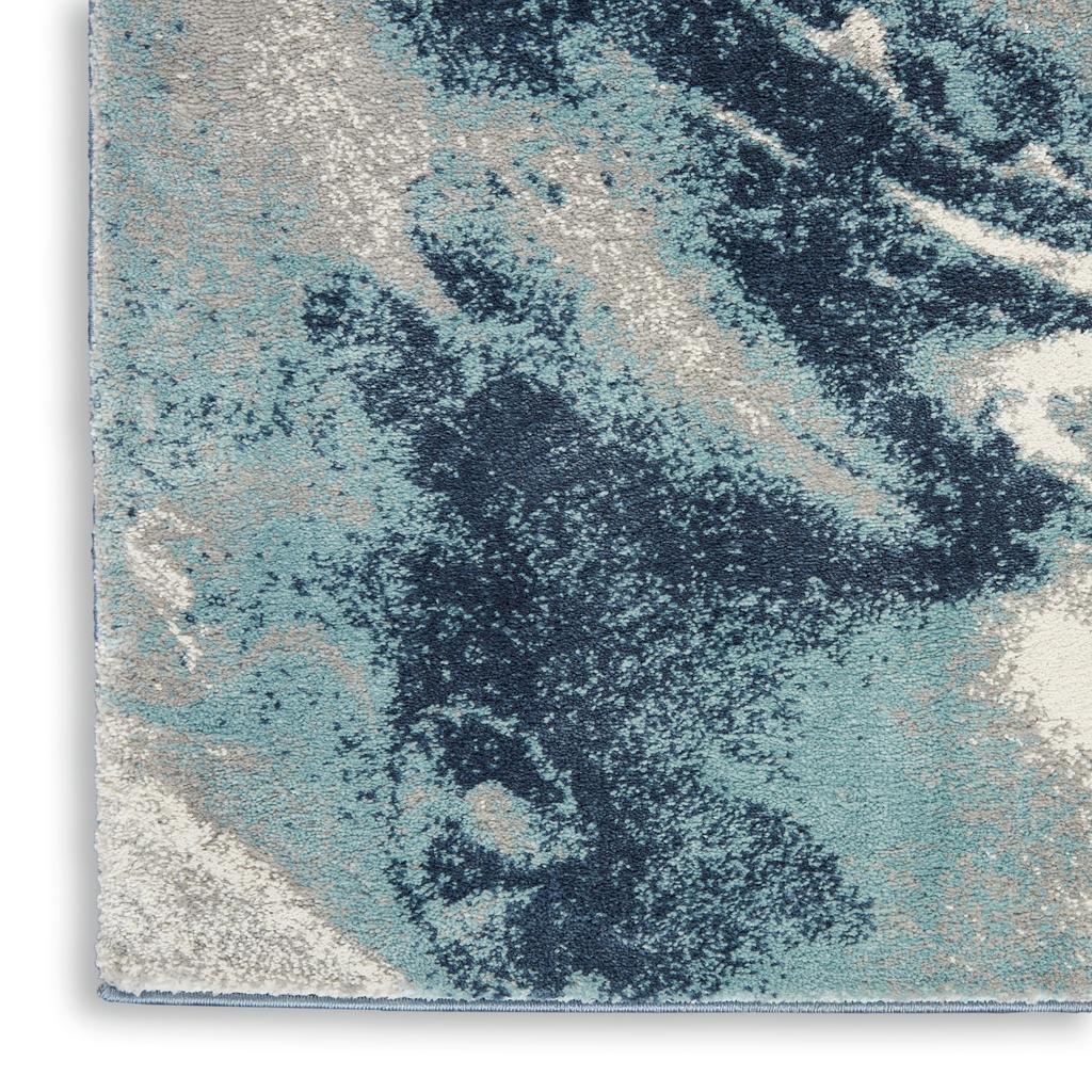 Nourison Home American Manor AMR03 Blue/Ivory Blue Ivory Indoor Rectangle Area Rug - Modern Power Loomed Machine Made Medium Pile