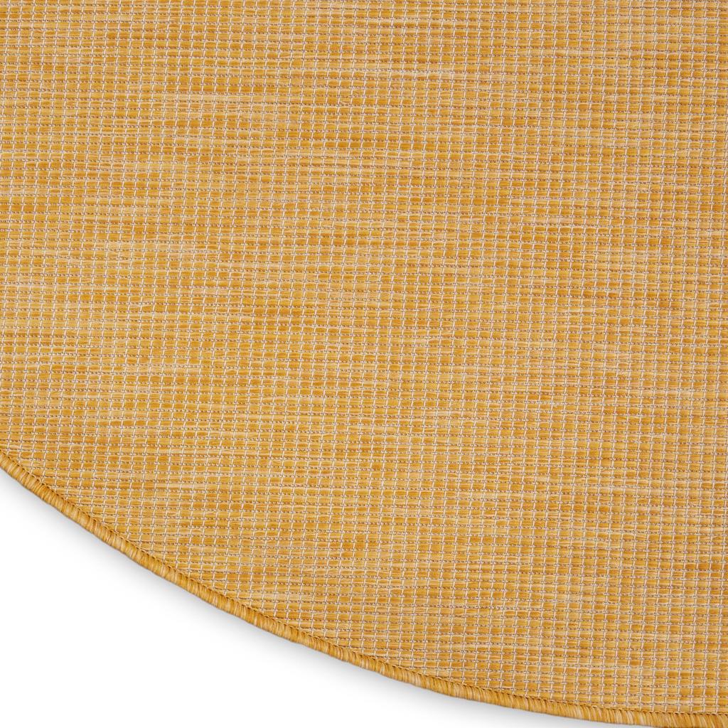 Nourison Home Positano POS01 Yellow Indoor/Outdoor Round Area Rug - Modern Power Loomed Machine Made Low Pile