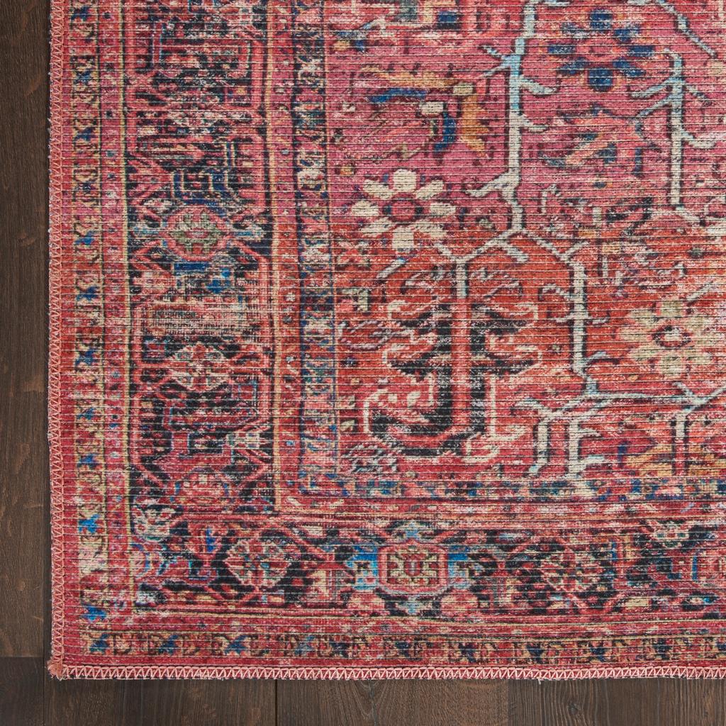 Nourison Home New Concept Washables SR102 Brick Indoor Rectangle Area Rug - Vintage Machine Woven Machine Made Low Pile