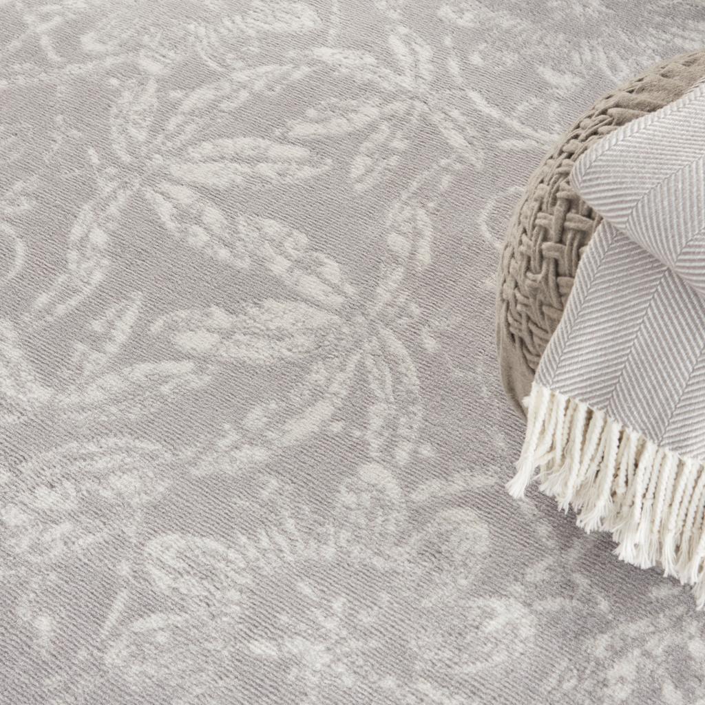 Nourison Home Whimsicle WHS05 Grey Indoor Round Area Rug - Farmhouse Power Loomed Machine Made Low Pile