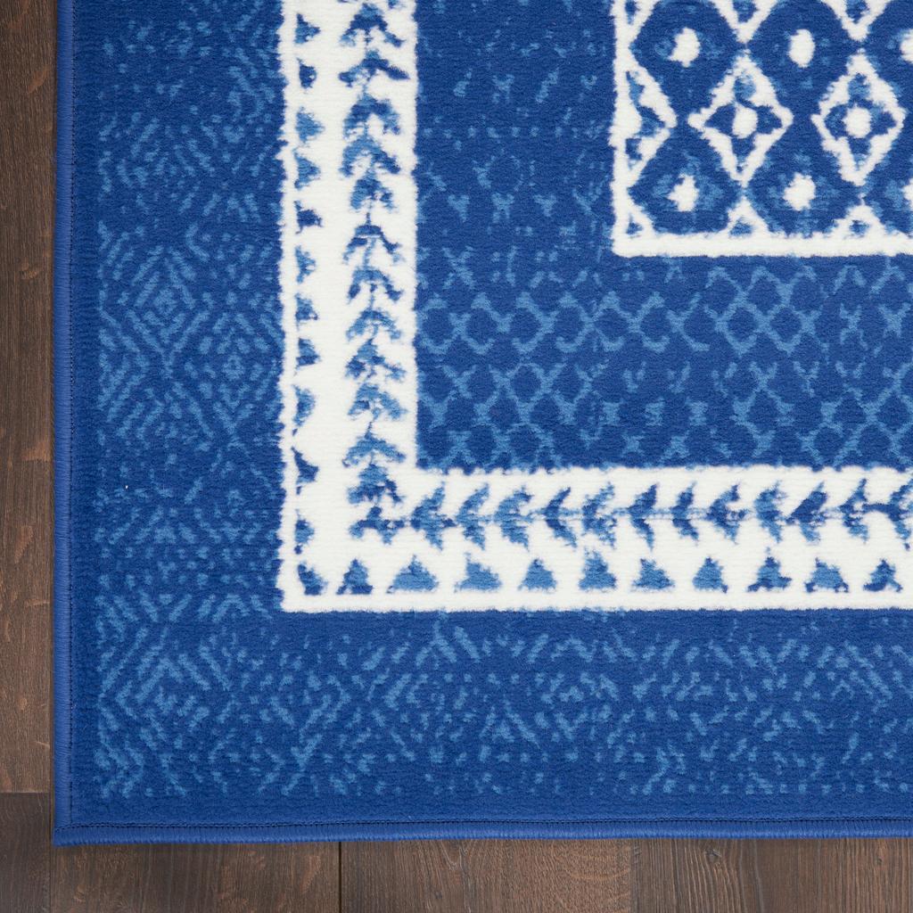 Nourison Home Whimsicle WHS13 Navy Indoor Rectangle Area Rug - Farmhouse Power Loomed Machine Made Low Pile