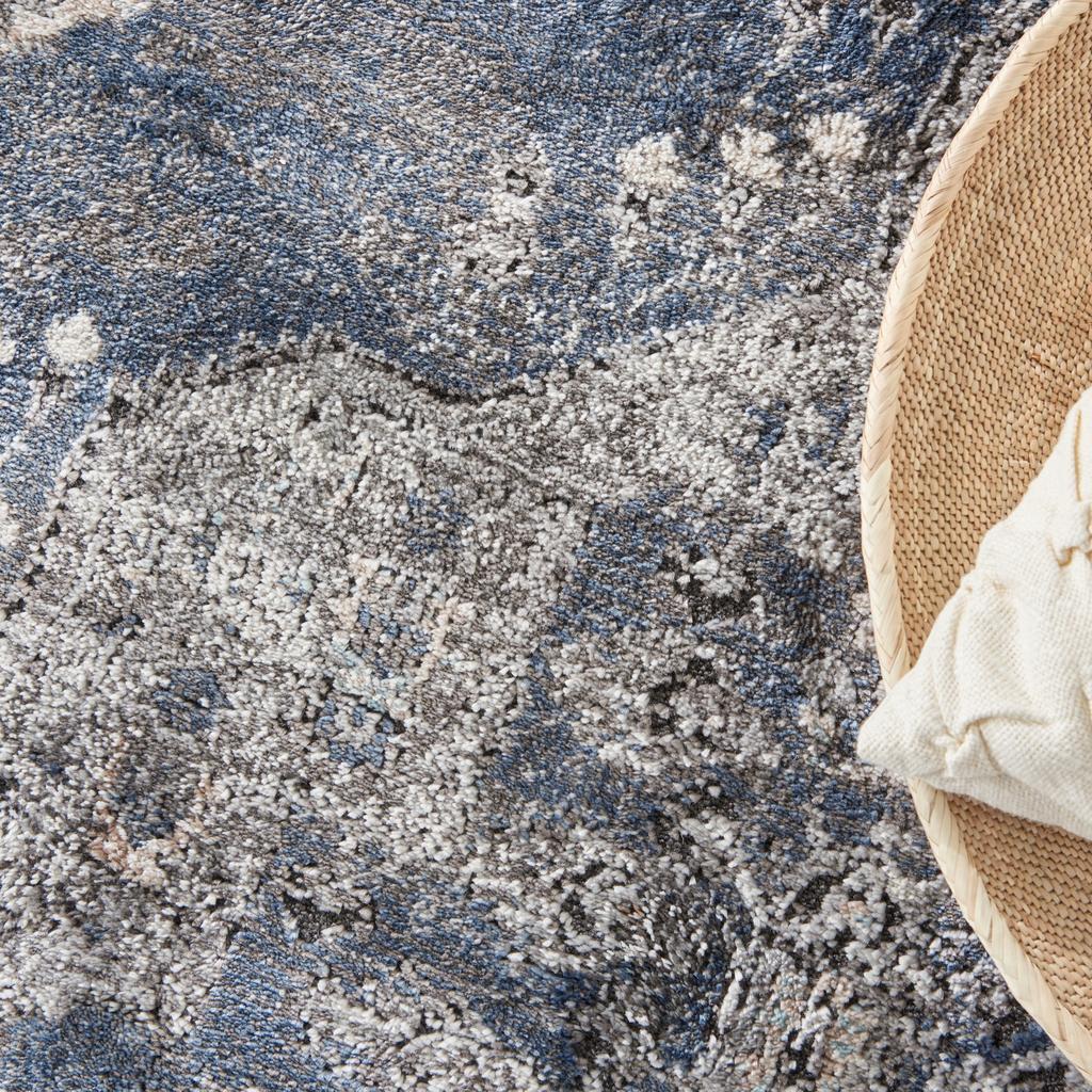 Nourison Home American Manor AMR02 Blue Indoor Rectangle Area Rug - Farmhouse Power Loomed Machine Made Medium Pile