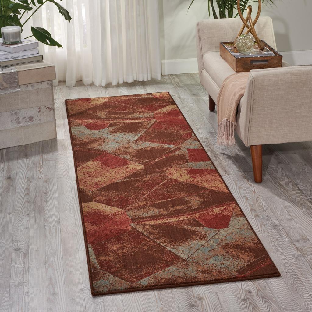 Nourison Home Somerset ST77 Multicolor Indoor Runner - Modern Power Loomed Machine Made Medium Pile