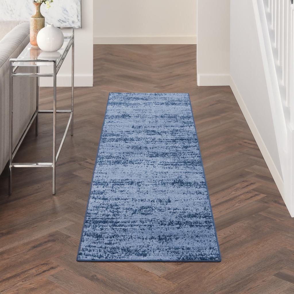 Nourison Home Nourison Essentials NRE03 Denim Indoor/Outdoor Runner - Modern Power Loomed Machine Made Low Pile