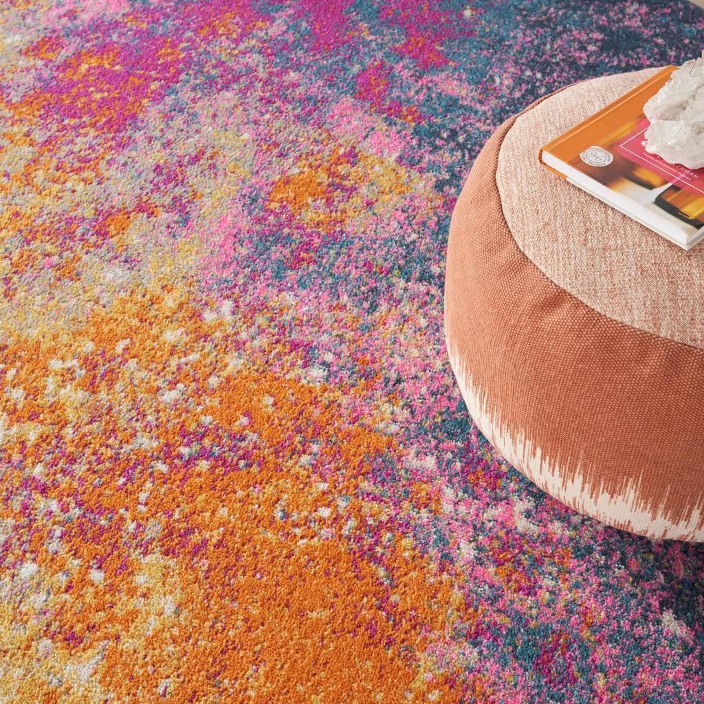 Nourison Home Passion PSN10 Multicolor Sunburst Indoor Oval Area Rug - Modern Power Loomed Machine Made Medium Pile