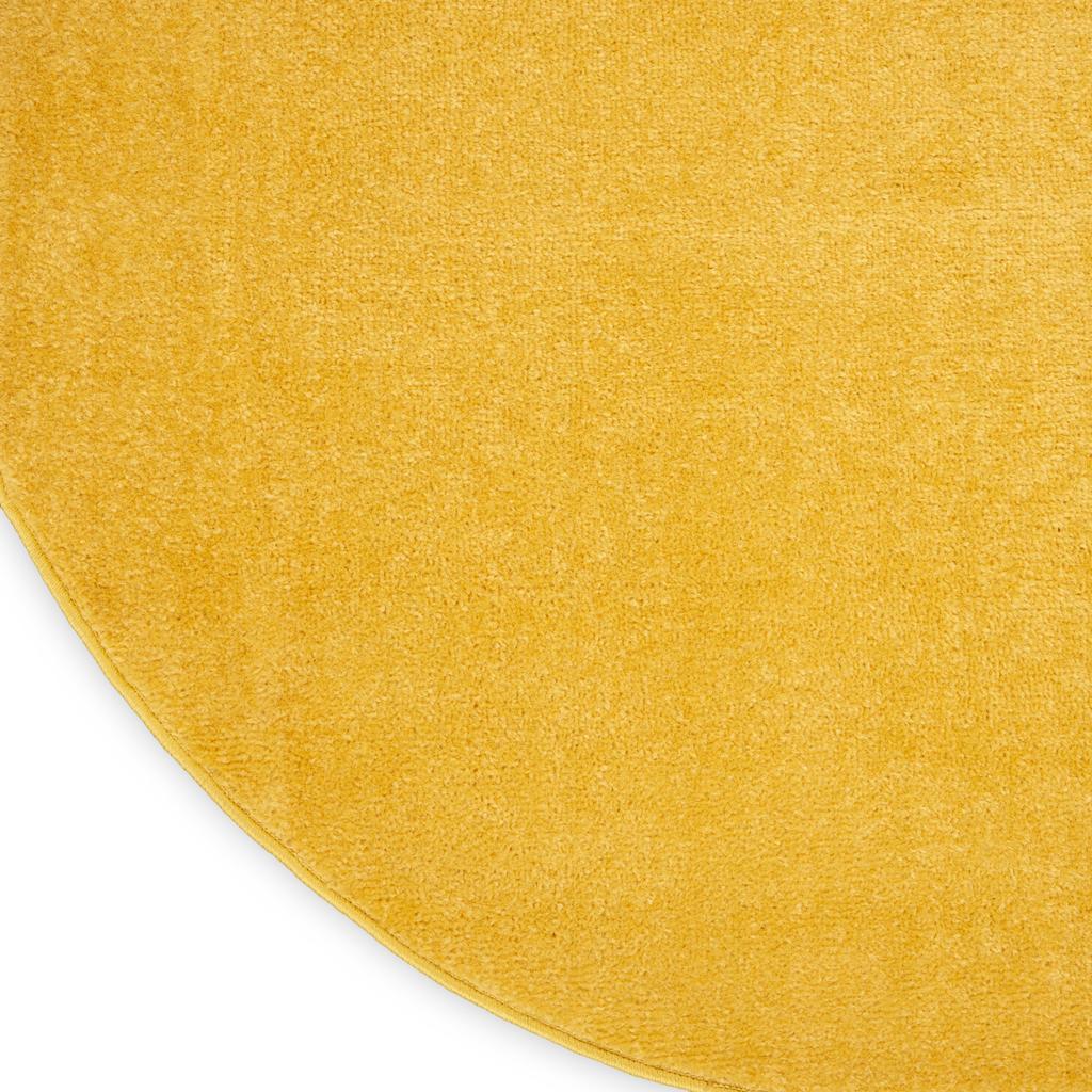 Nourison Home Nourison Essentials NRE01 Yellow Indoor/Outdoor Round Area Rug - Outdoor Power Loomed Machine Made Low Pile