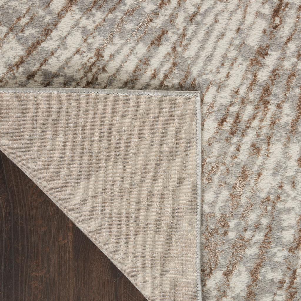 Nourison Home Glow MTL01 Grey Mocha Indoor Runner - Glam Power Loomed Machine Made Medium Pile