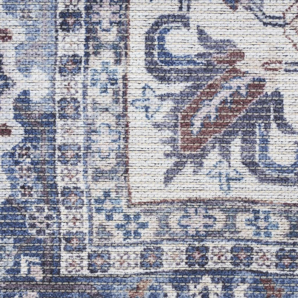 Nourison Home New Concept Washables SR104 Navy Ivory Indoor Rectangle Area Rug - Vintage Machine Woven Machine Made Low Pile