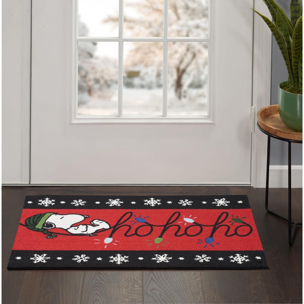 Nourison Home Pnt02 Peanuts/Enhcx PNE28 Red Indoor Rectangle Area Rug - Seasonal Power Loomed Machine Made Medium Pile