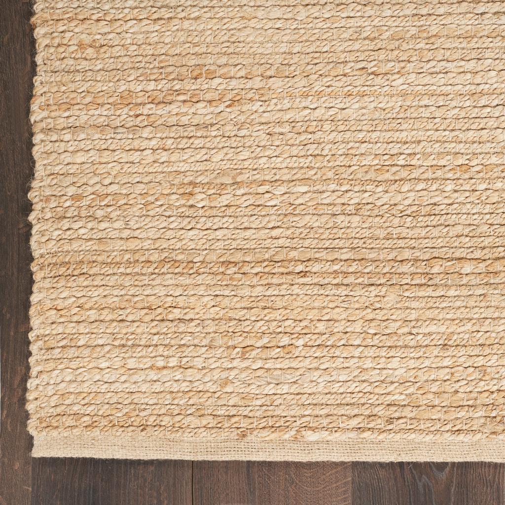 Nourison Home Natural Jute NJT01 Bleached Indoor Rectangle Area Rug - Farmhouse Hand Woven Handmade Medium Pile