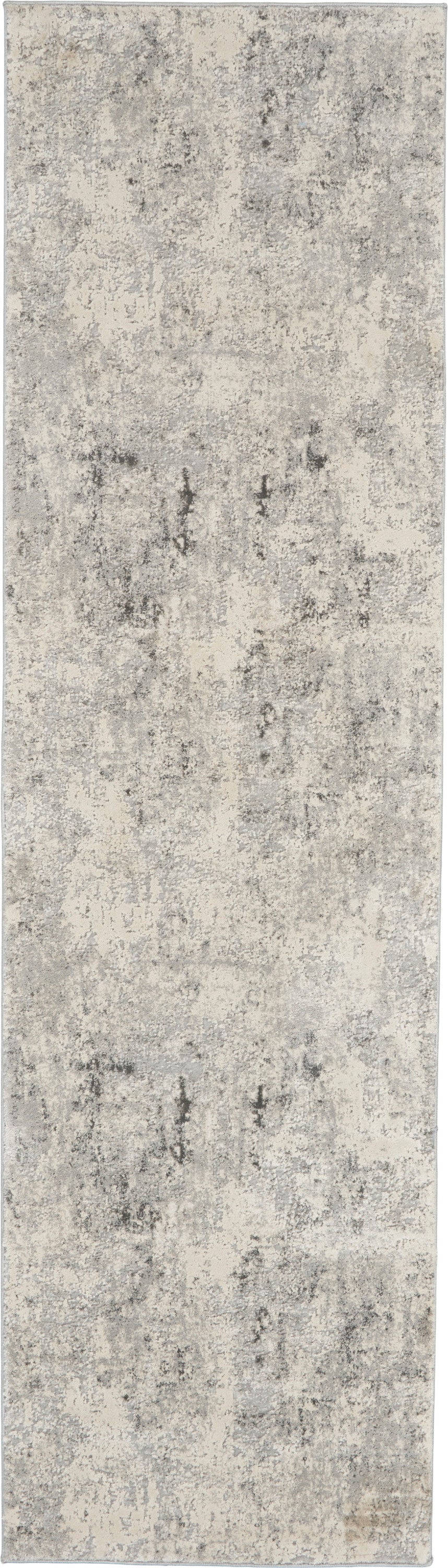 Nourison Home Rustic Textures RUS07 Grey Beige Indoor Runner - Modern Power Loomed Machine Made Medium Pile