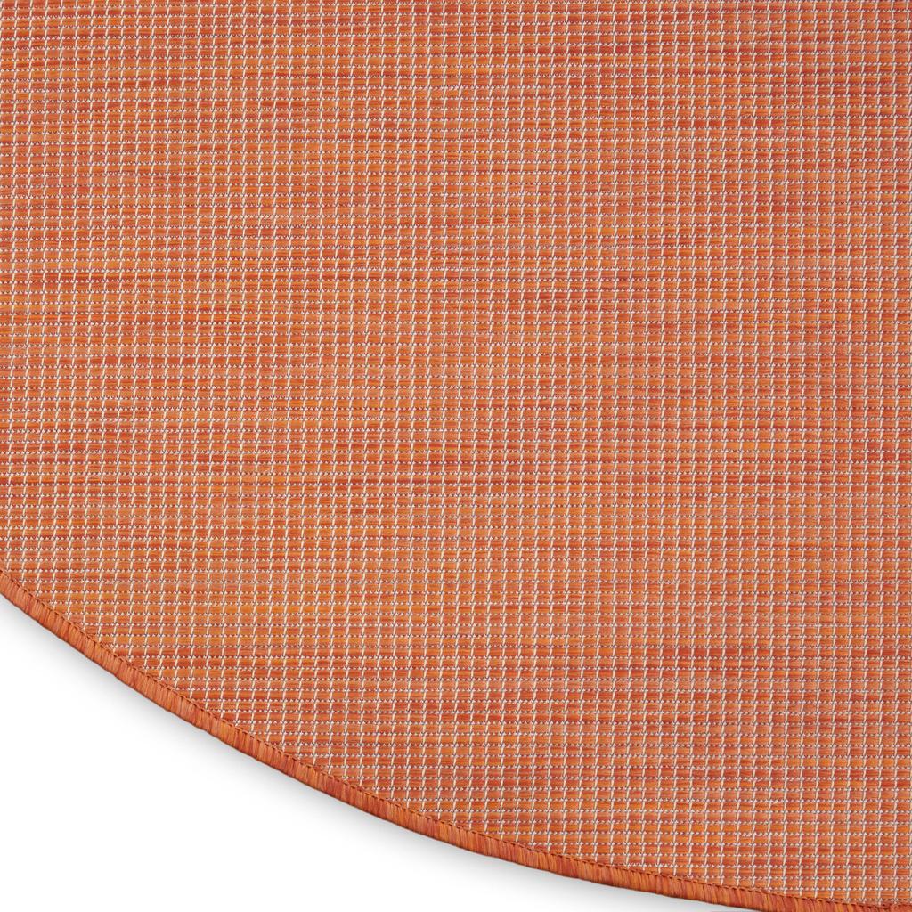 Nourison Home Positano POS01 Terracotta Indoor/Outdoor Round Area Rug - Modern Power Loomed Machine Made Low Pile