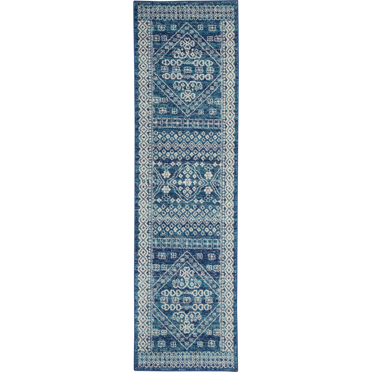 Nourison Home Passion PSN27 Navy Blue Indoor Runner - Bohemian Power Loomed Machine Made Medium Pile