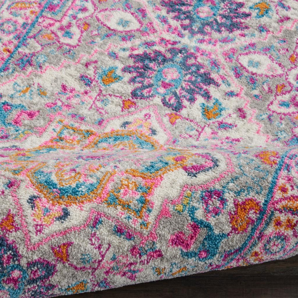 Nourison Home Passion PSN20 Light Grey Pink Indoor Runner - Bohemian Power Loomed Machine Made Medium Pile