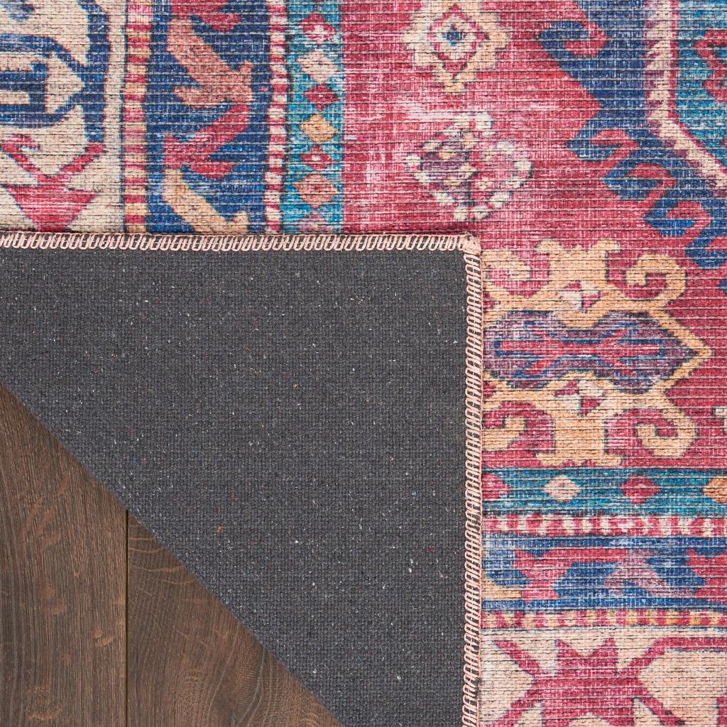 Nourison Home New Concept Washables SR105 Red Navy Indoor Runner - Vintage Machine Woven Machine Made Low Pile