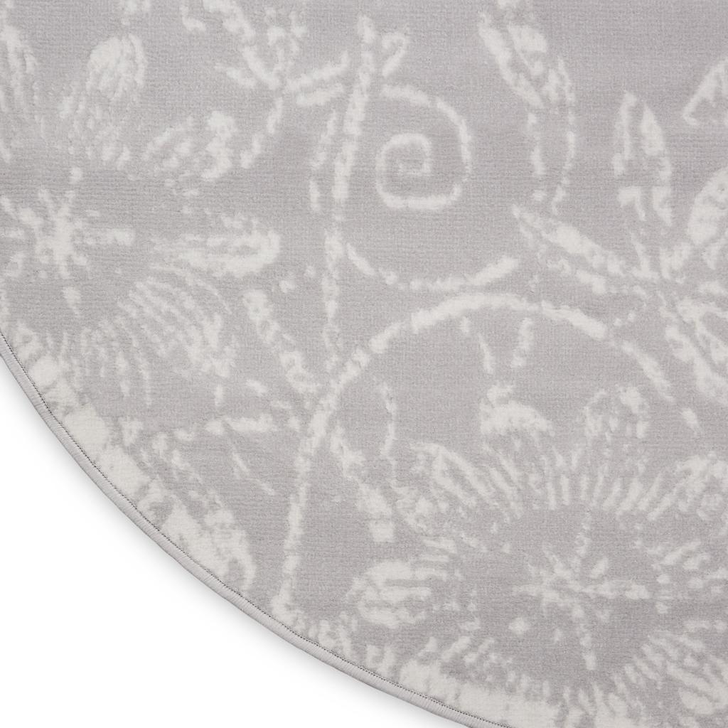 Nourison Home Whimsicle WHS05 Grey Indoor Round Area Rug - Farmhouse Power Loomed Machine Made Low Pile