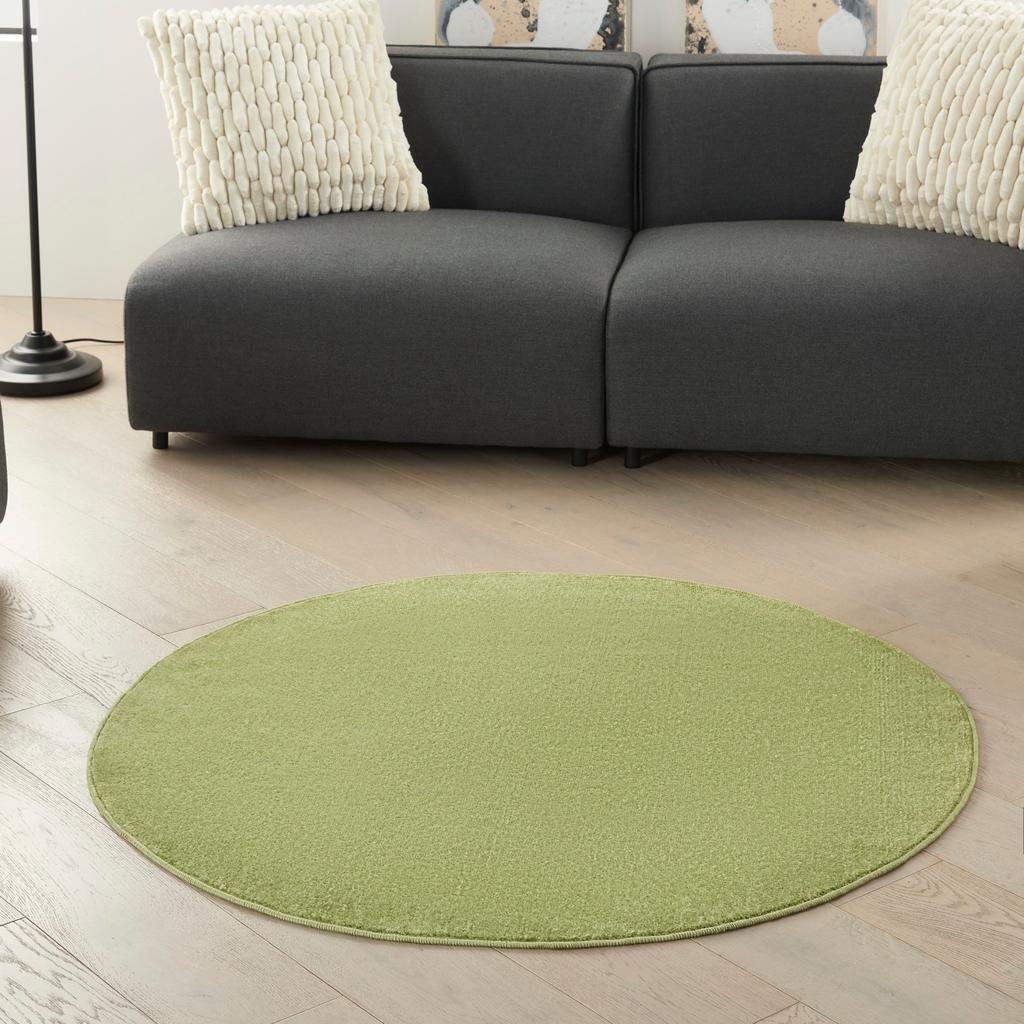 Nourison Home Nourison Essentials NRE01 Green Indoor/Outdoor Round Area Rug - Outdoor Power Loomed Machine Made Low Pile