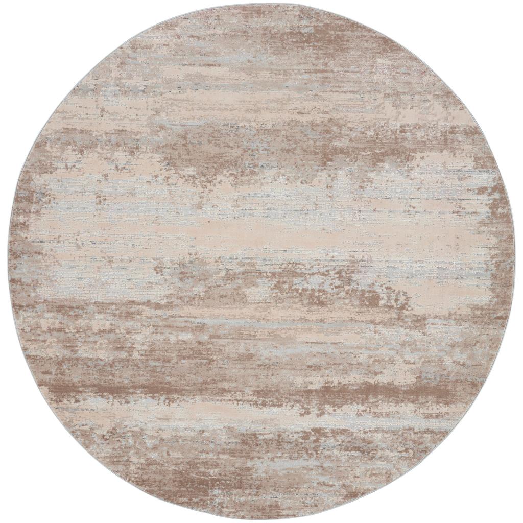 Nourison Home Rustic Textures RUS03 Beige Indoor Round Area Rug - Modern Power Loomed Machine Made Medium Pile