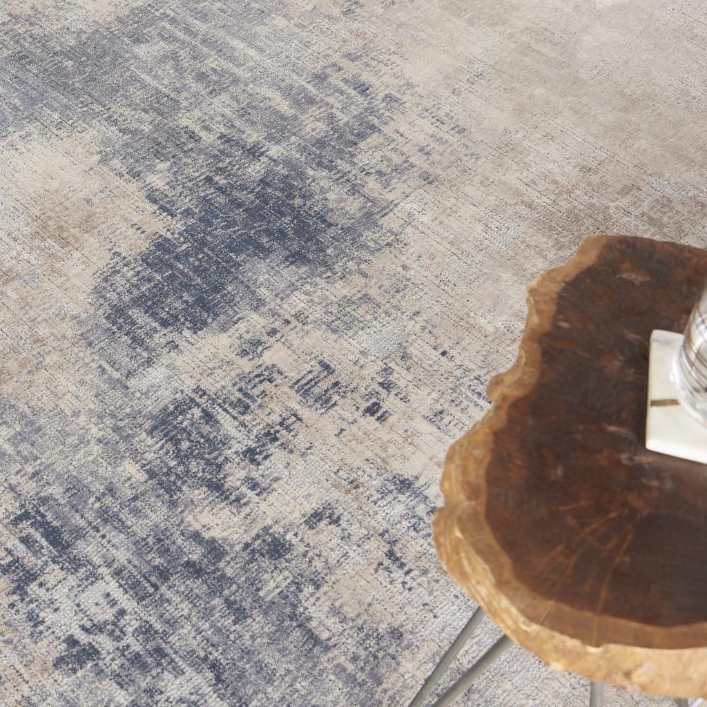 Nourison Home Rustic Textures RUS02 Beige and Grey Beige Grey Indoor Round Area Rug - Modern Power Loomed Machine Made Medium Pile