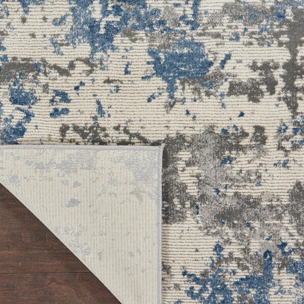 Nourison Home Rustic Textures RUS08 Grey Blue Grey/Blue Indoor Runner - Modern Power Loomed Machine Made Medium Pile