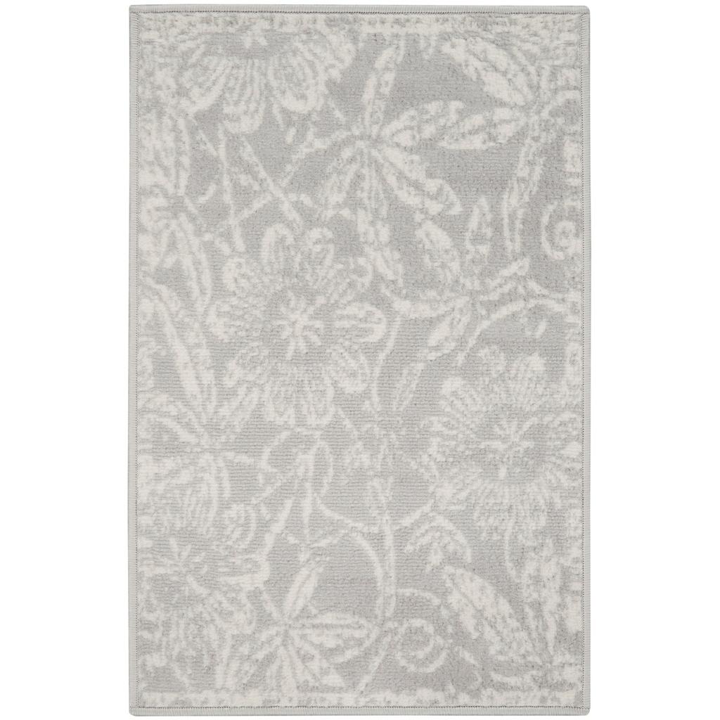 Nourison Home Whimsicle WHS05 Grey Indoor Rectangle Area Rug - Farmhouse Power Loomed Machine Made Low Pile