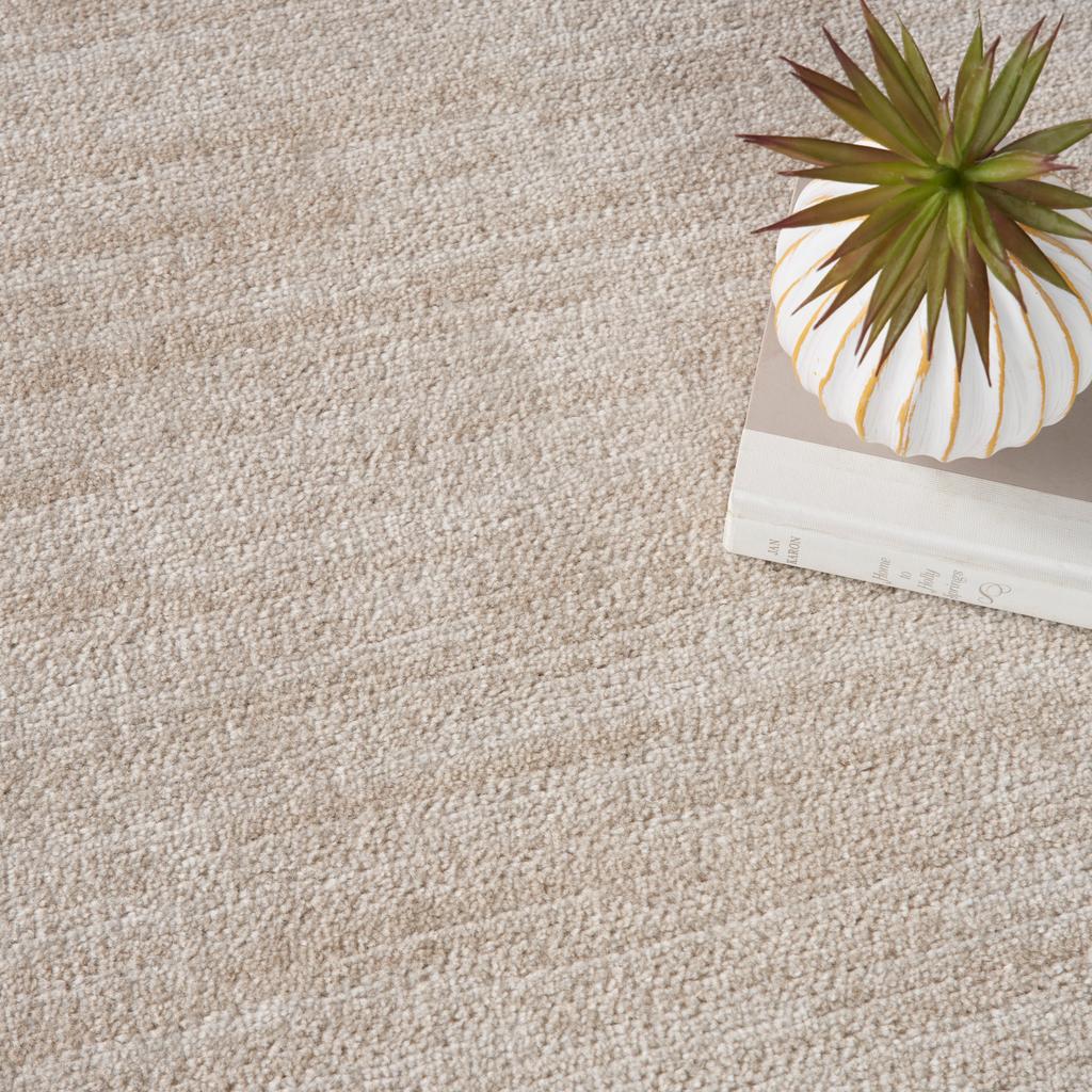 Nourison Home Nourison Essentials NRE01 Ivory Beige Indoor/Outdoor Oval Area Rug - Outdoor Power Loomed Machine Made Low Pile