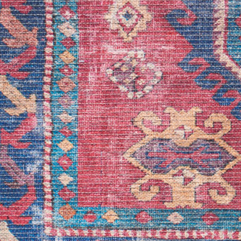 Nourison Home New Concept Washables SR105 Red Navy Indoor Runner - Vintage Machine Woven Machine Made Low Pile