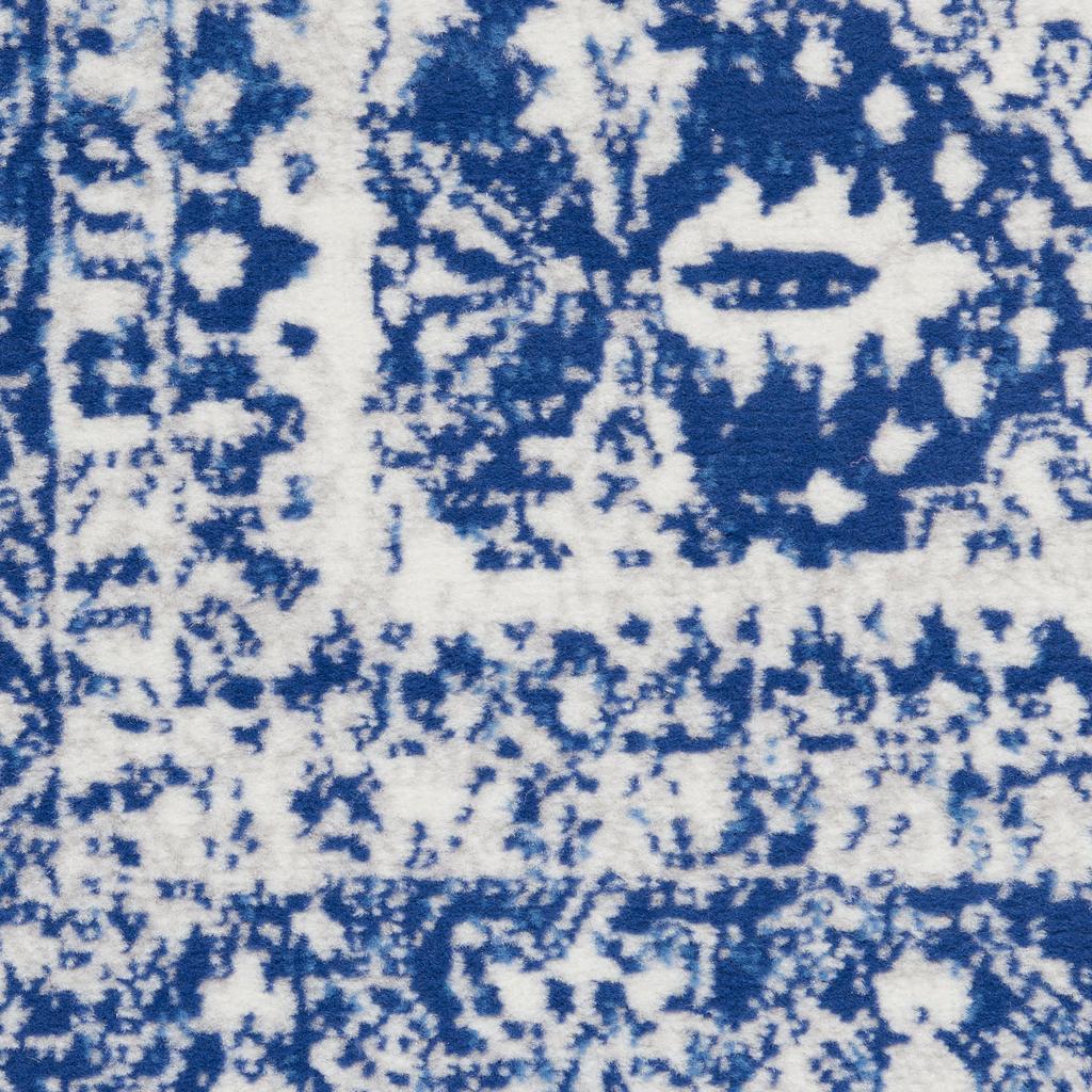 Nourison Home Whimsicle WHS15 Ivory Navy Indoor Rectangle Area Rug - Farmhouse Power Loomed Machine Made Low Pile