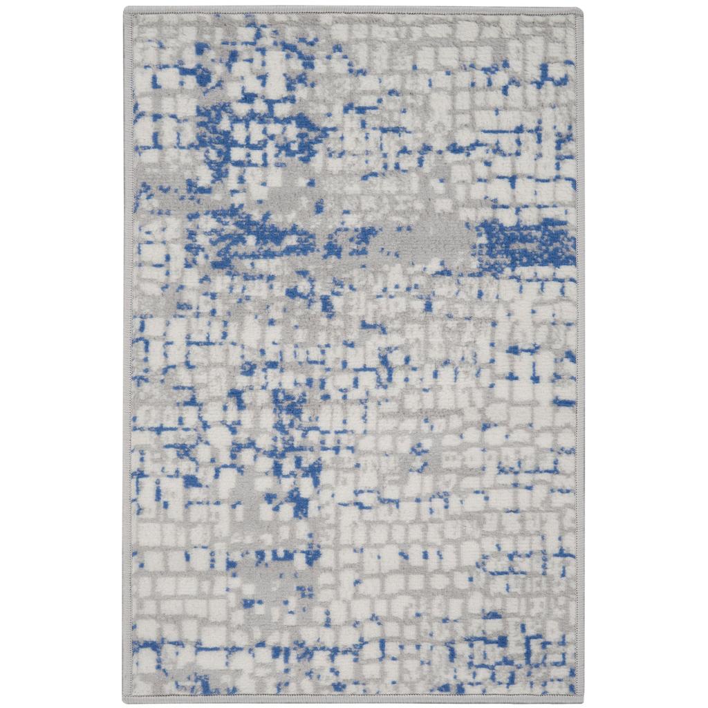 Nourison Home Whimsicle WHS07 Grey Blue Indoor Rectangle Area Rug - Modern Power Loomed Machine Made Low Pile