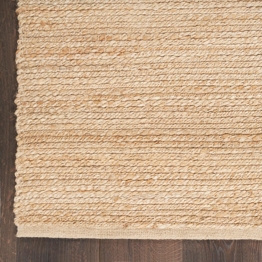 Nourison Home Natural Jute NJT01 Bleached Indoor Runner - Farmhouse Hand Woven Handmade Medium Pile