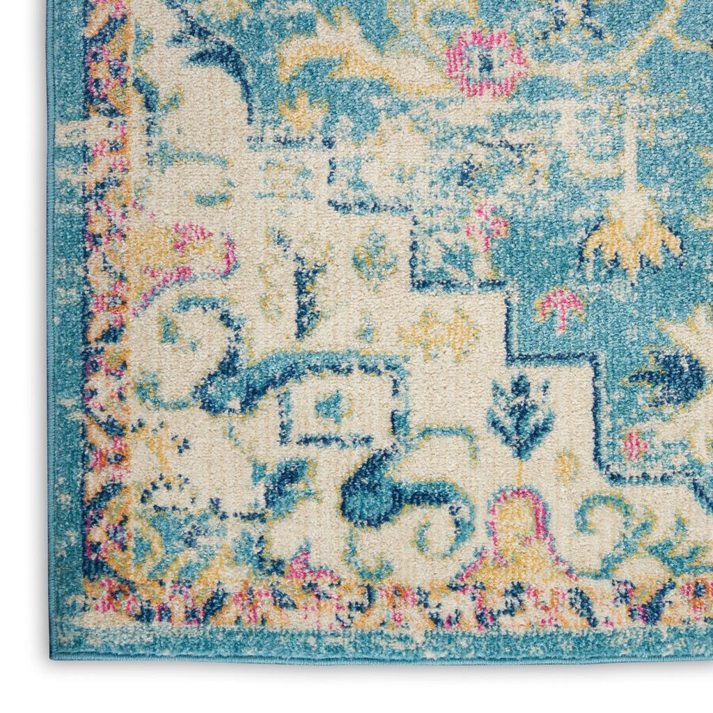 Nourison Home Passion PSN25 Ivory Light Blue Ivory/Light Blue Indoor Runner - Bohemian Power Loomed Machine Made Medium Pile