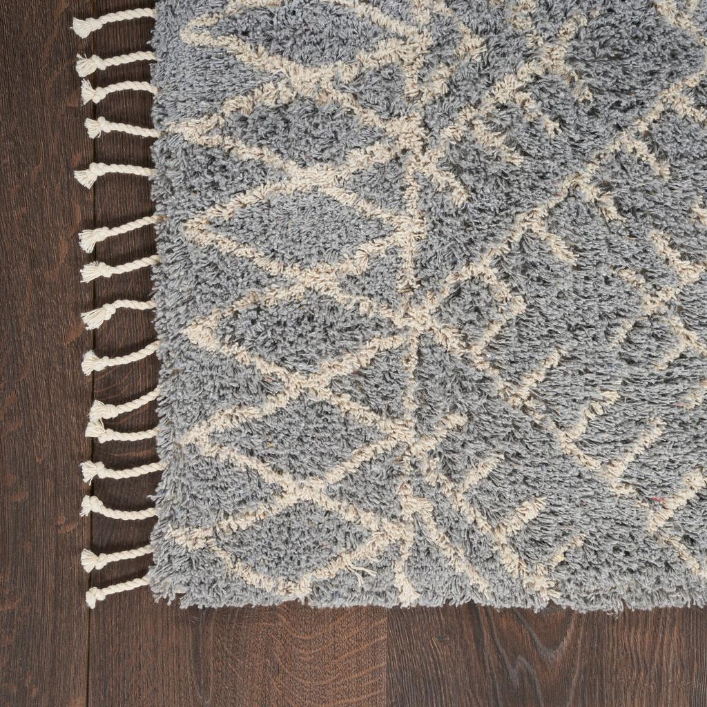 Nourison Home Native Art NTV12 Grey Indoor Runner - Bohemian Hand Tufted Handmade Medium Pile