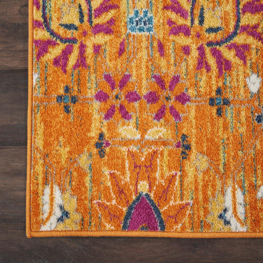 Nourison Home Passion PSN01 Orange Sunburst Indoor Runner - Bohemian Power Loomed Machine Made Medium Pile
