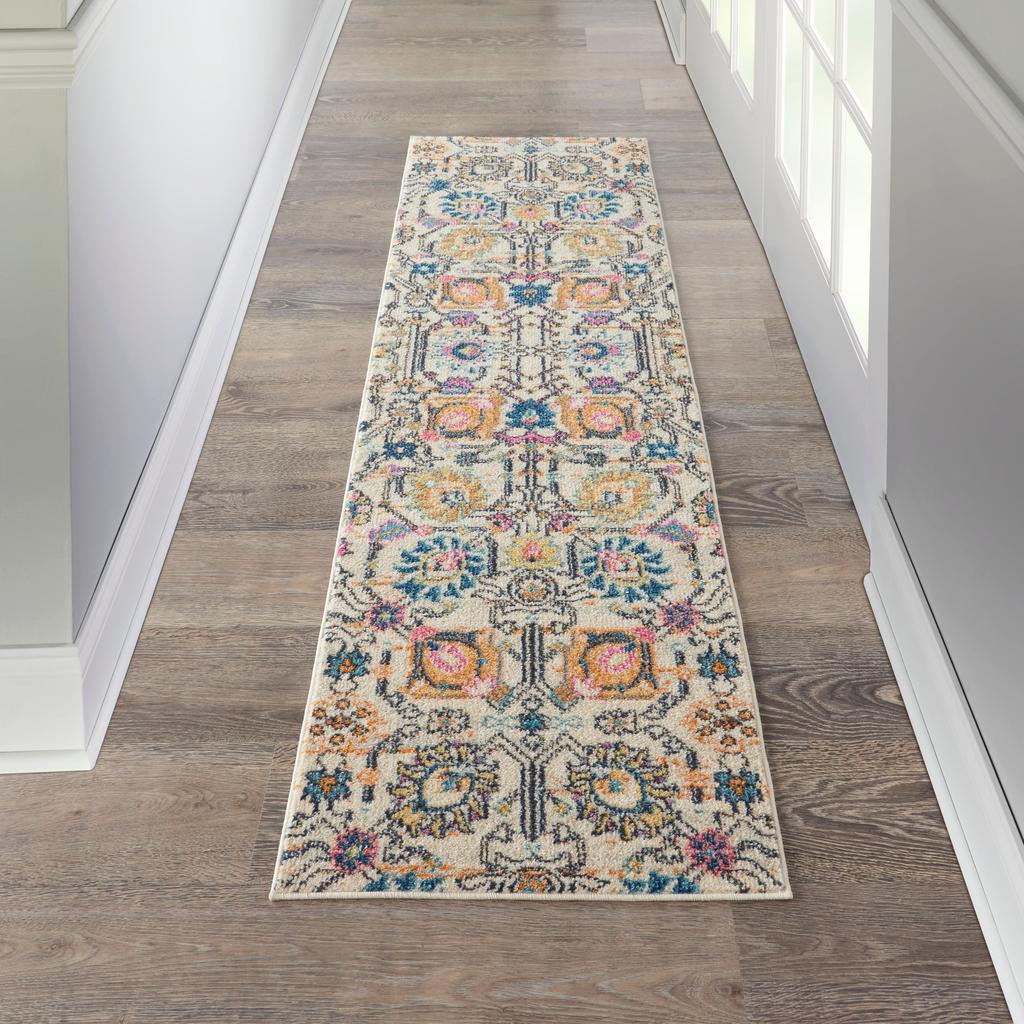 Nourison Home Passion PSN01 Ivory Multicolor Indoor Runner - Bohemian Power Loomed Machine Made Medium Pile