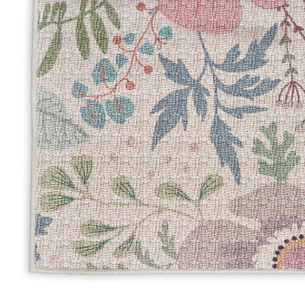 Nourison Home Nourison Washables NWB06 Cream Multicolor Indoor Runner - Farmhouse Power Loomed Machine Made Low Pile