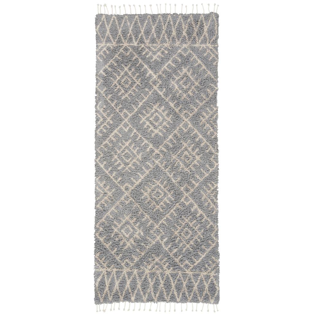 Nourison Home Native Art NTV12 Grey Indoor Runner - Bohemian Hand Tufted Handmade Medium Pile