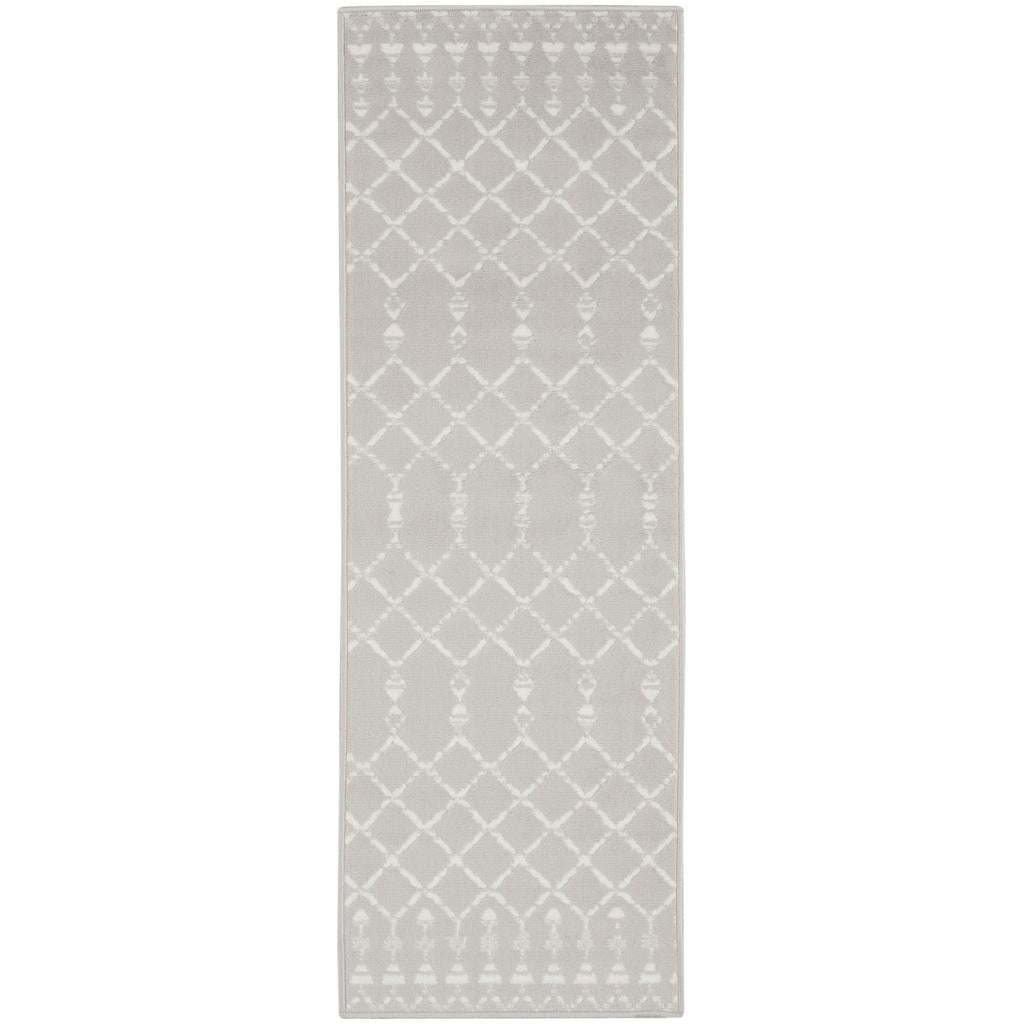 Nourison Home Whimsicle WHS02 Grey Indoor Runner - Bohemian Power Loomed Machine Made Low Pile