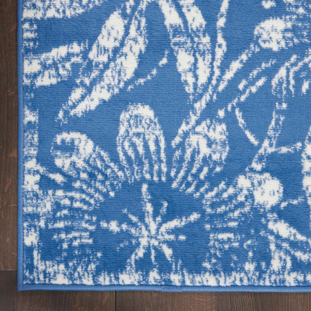 Nourison Home Whimsicle WHS05 Blue Indoor Rectangle Area Rug - Farmhouse Power Loomed Machine Made Low Pile