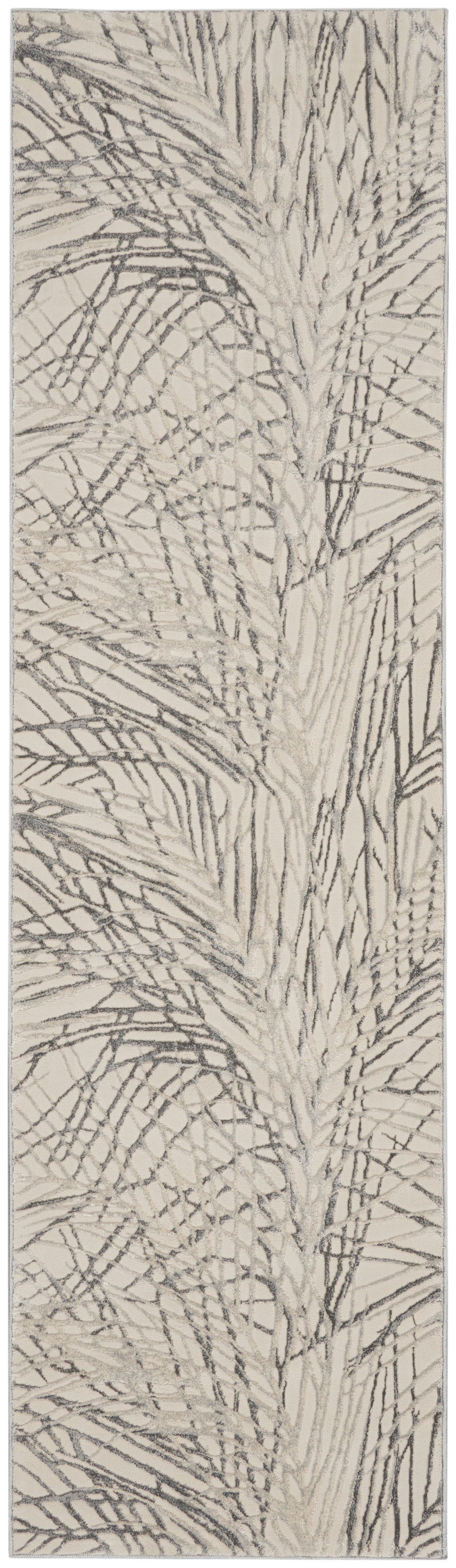 Nourison Home Rustic Textures RUS17 Ivory Grey Ivory/Grey Indoor Runner - Modern Power Loomed Machine Made Medium Pile